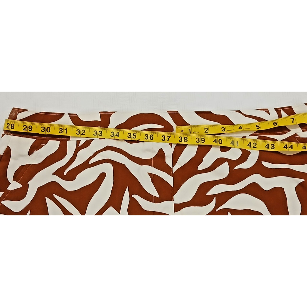 Zebra Print High Rise Shorts Rust Brown White Animal Print Summer Boho XL - Picture 5 of 10